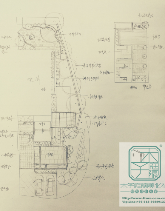 方田木子景观工程有限公司完成湖滨花园别墅花